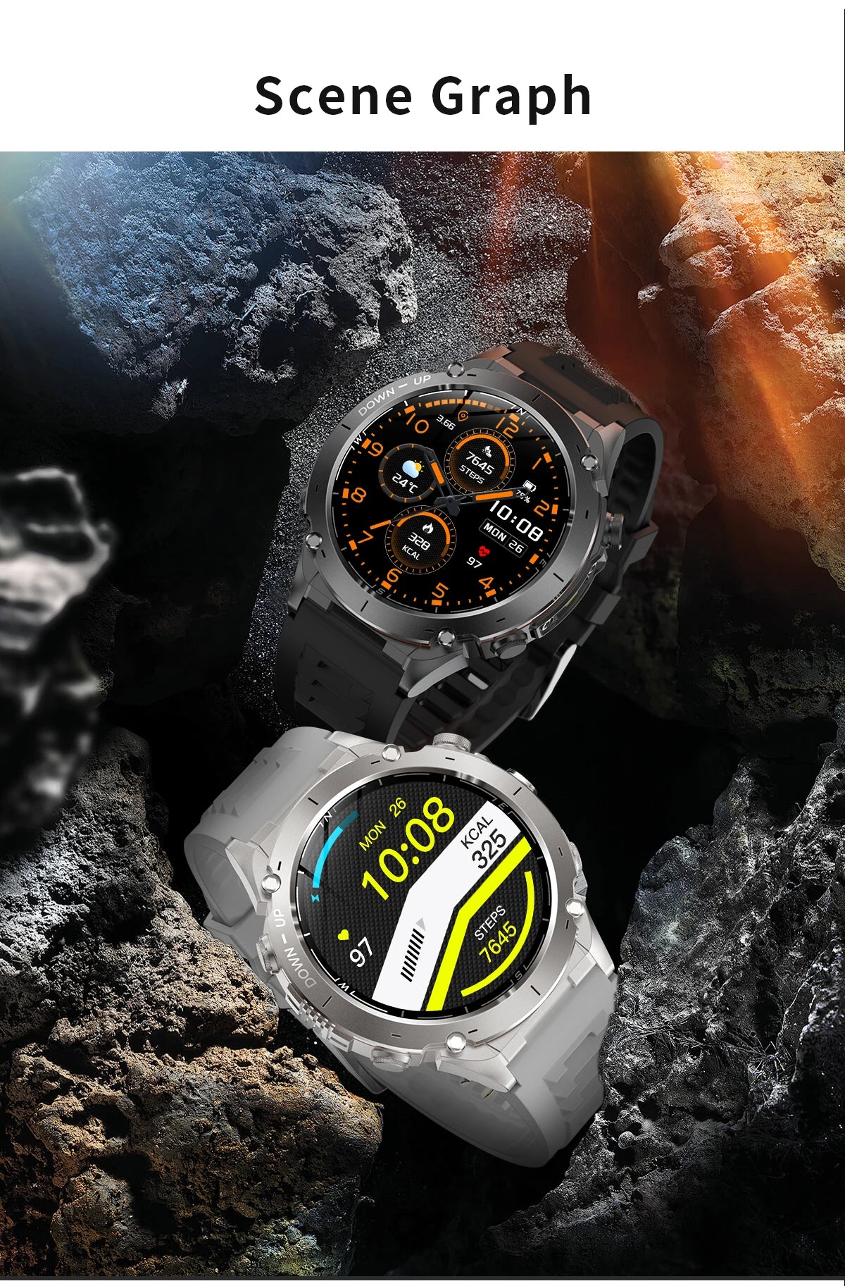 Men New Outdoors Sports Military GPS SmartWatch 10ATM Waterproof 730mAh High Battery Compass NFC HD Call For Huawei Xiaomi Watch