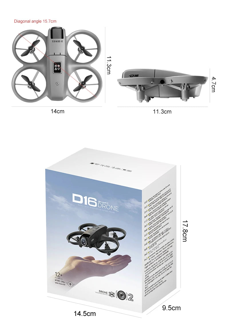 KBDFA D16 Mini Drone 8K Camera ESC Aerial Aircraft Air Pressure Fixed Height Pocket UFO Obstacle Remote Control Quadcopter