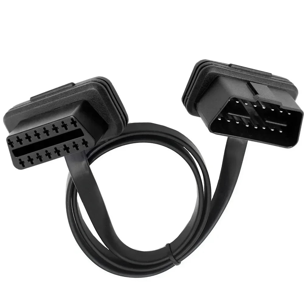 30/60/100/150CM  Flat and Thin OBD2 16-pin Extender Male To Female OBD 16-pin Adapter Elbow ELM327 Automotive Detection Cable