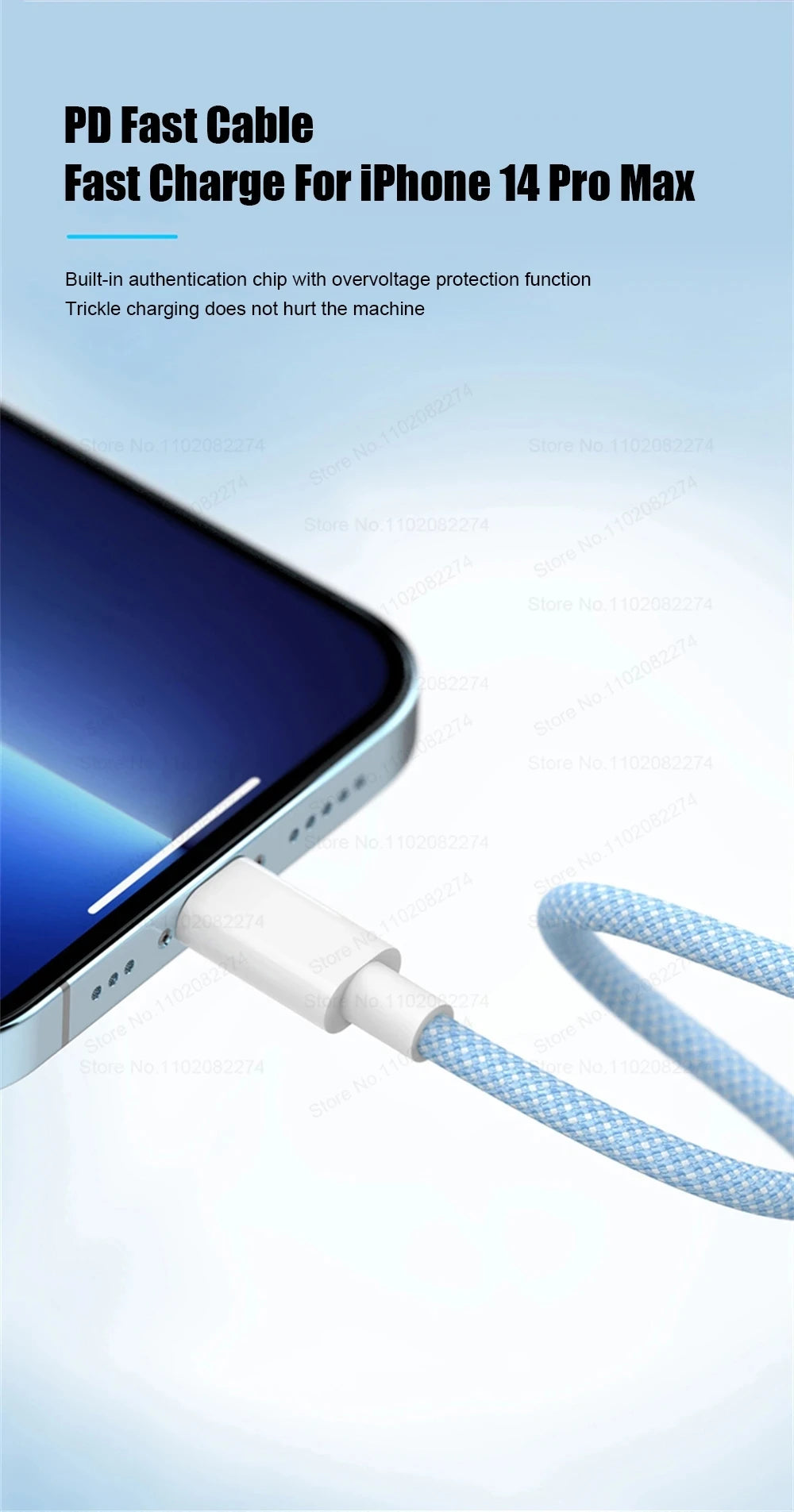 20W USB A to L Color Cable For iPhone 14 13 12 11 Pro XS Max XR XS X SE 8 7 Plus PD Fast Charge Type C Braid Cables Accessories