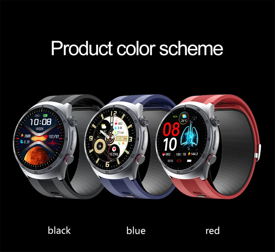 Sapphire Glass AMOLED Blood Pressure Smart Watches ECG Blood Oxygen Blood Pressure Air Pump Sport Health Tracking Smartwatch NFC