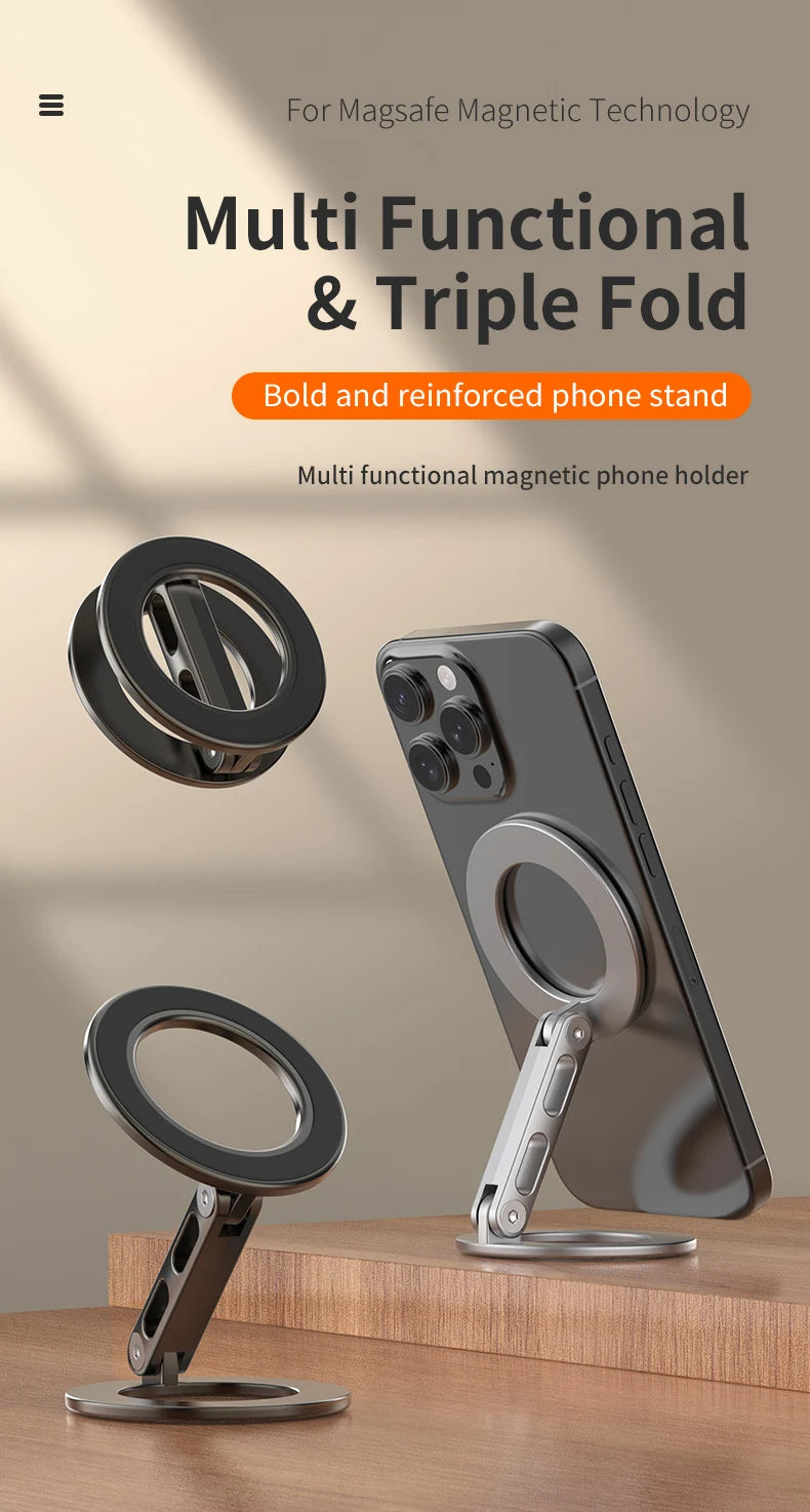 Double Magnetic Cell Phone Ring Holder Compatible with iPhone 16 12 13 12 eries MagSafe Removable Cell Phone Grip tablet ipad
