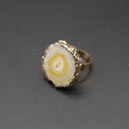 Natural Semi Precious Stones Irregular Crystal Druzy Rings Reiki Healing Embryo Agate Jewelry Accessories Party Gifts for Women