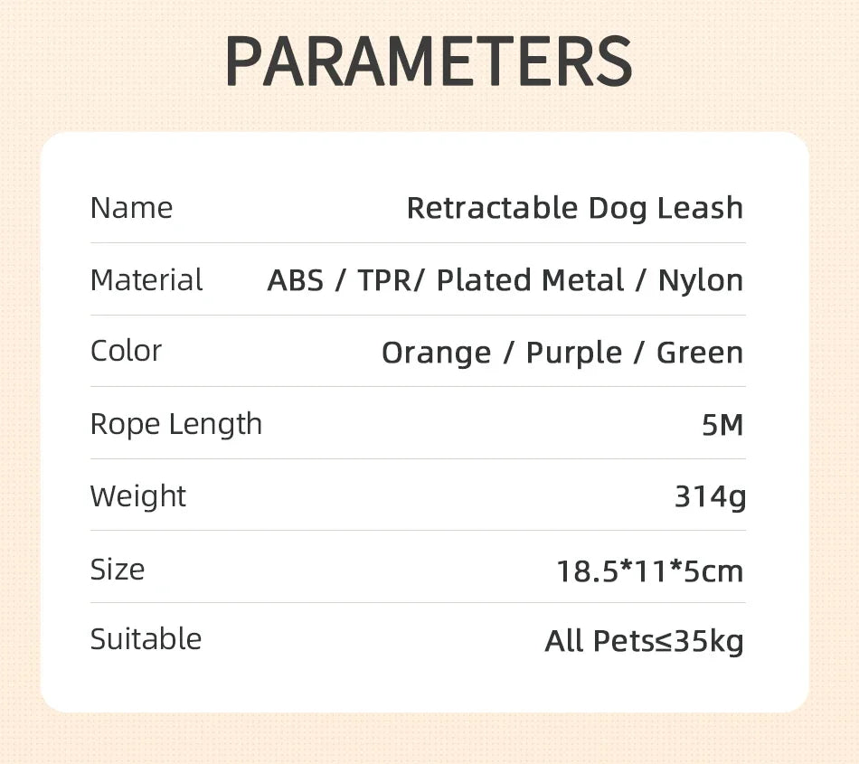 3/5M Automatic Dog Leash Retractable LED Luminous Leading Fashion Light Straps for Dog Puppy Pet Flexi Walking Running Lead