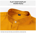 2025 Cotton Stand-up Neck Oxford Spinning Anti-wrinkle Casual  Spring  Autumn New Men's Shirt Jackets  Long Sleeve Shirt Men's