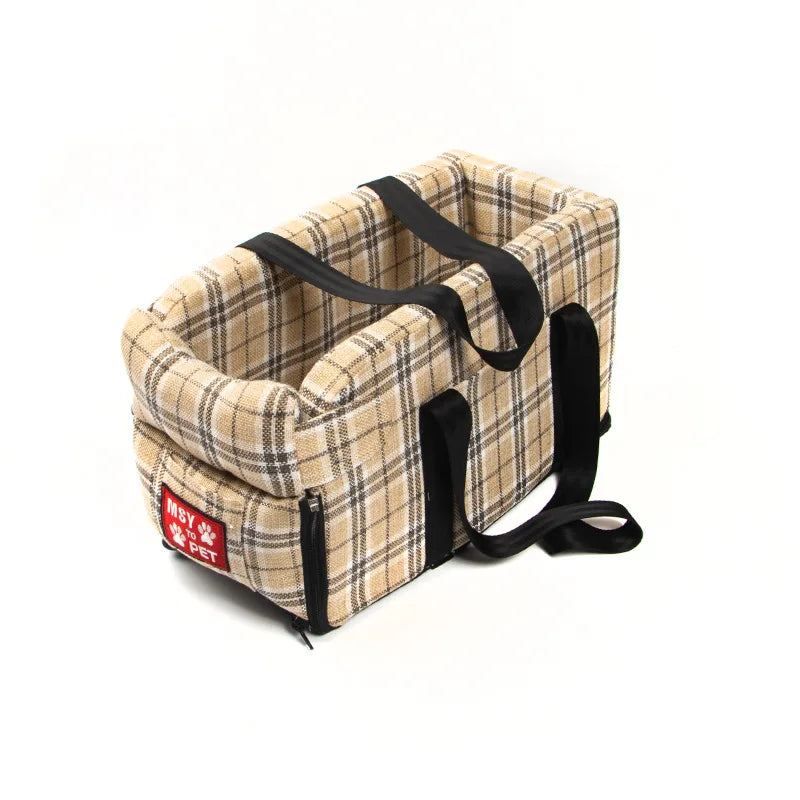 Portable Pet Dog Car Seat Central Control Dog Carrier Non-slip Safe Car Armrest Box Booster Bed For Small Dogs Cats Puppy Travel