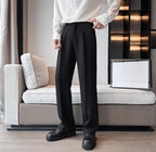 Wide Leg Gray Baggy Men's Summer Pants Tailoring Chinese Homme Dress Slacks Spring Clothes Male Suit Trousers Formal Designer Up