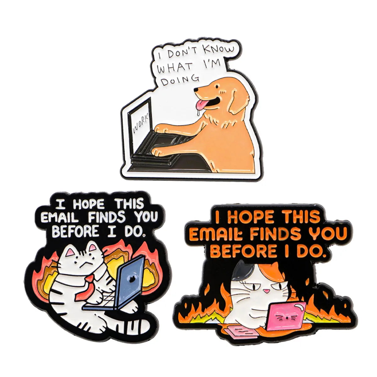 2-10pcs/set Funny Animals Series Enamel Pin Cartoon Cats Dogs Brooch Set Lapel Pins Badge on Backpack Clothing Accessories Gifts