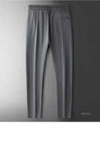 Summer High Stretch Smooth Ice Silk Casual Pants Man Thin Soft Elastic Waist Korean Grey Sweatpants Sports Jogging Trousers Male