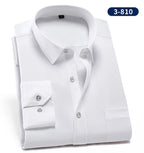 2023 Non-Iron Solid  Soft Easycare Stretch Shirts Men Spandex Long Sleeve Dress Shirt Men Office Shirts Men Clothing