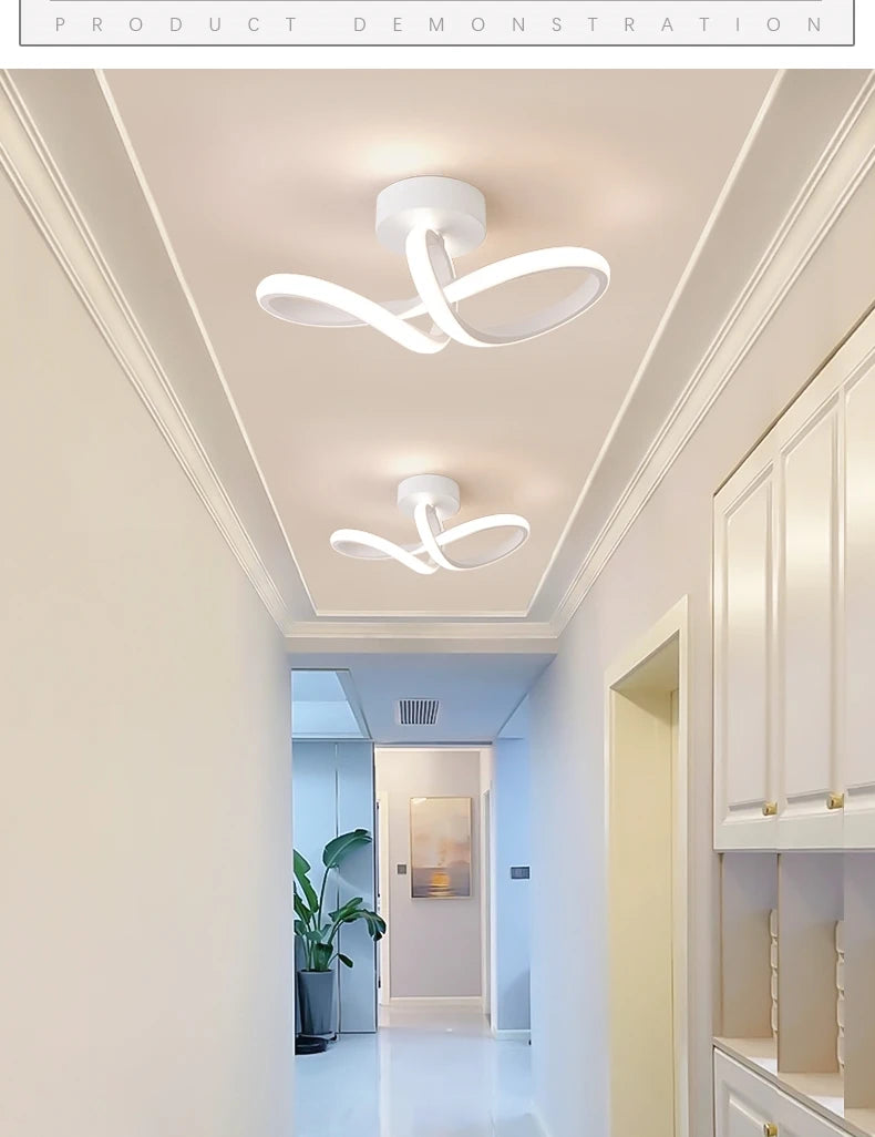 LED Aisle Ceiling Lights Modern Chandelier Three Colors Lamp Minimalist Lamps For Bedroom Light Surface Installation Dining Room