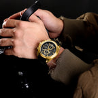 NAVIFORCE  Hands Wristwatches Genuine Leather Strap Alloy Case Casual Watches Dress Watch for Men Waterproof with Date Luminous