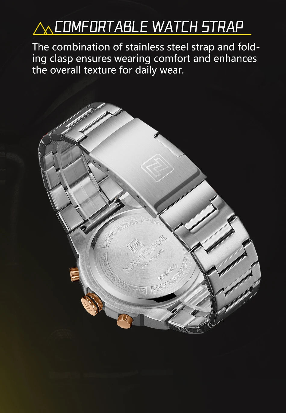 NAVIFORCE Man Quartz Top Brand Watch Luxury Luminous Chronograph Wristwatch Stainless Steel Waterproof Men Date Calendar Clock