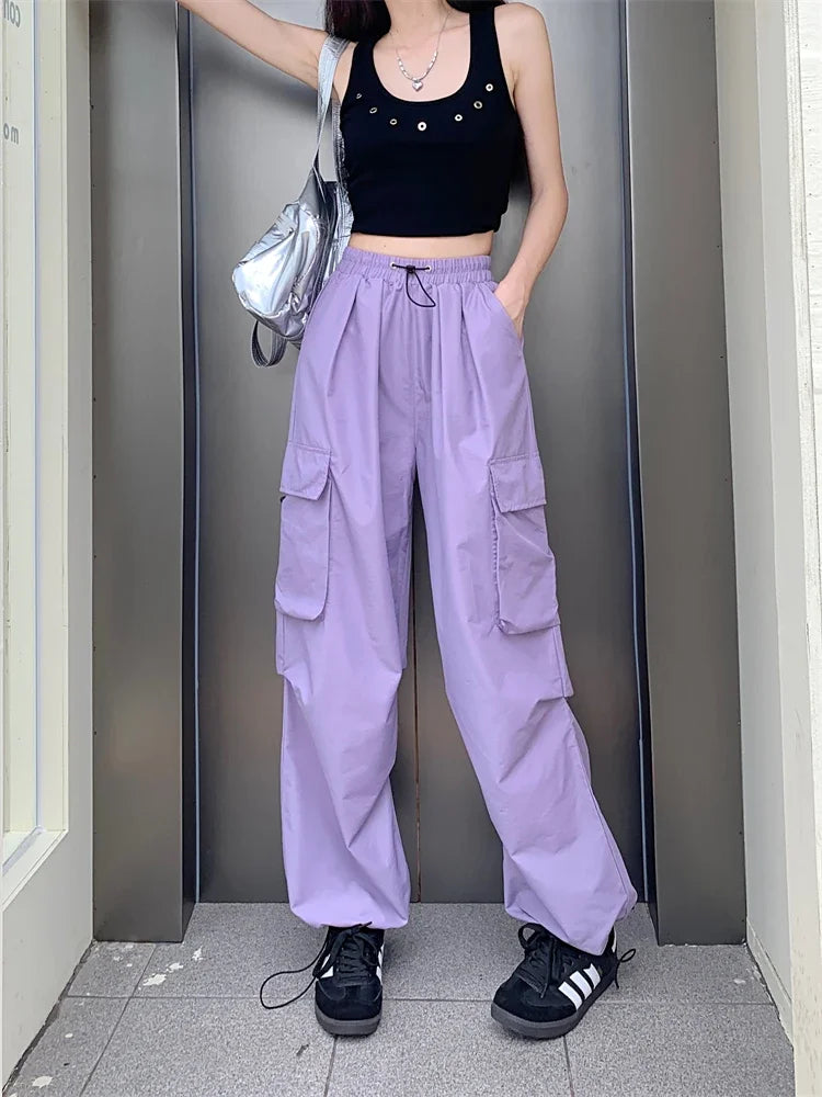 High Waist Wide Leg Workwear Pants Women's Spring 2024 Loose Sun Protection Casual Sports Thin Style Fashionable Trousers