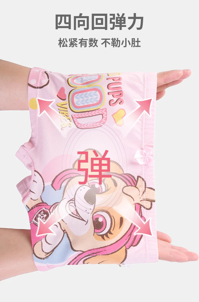 4PCS Genuine Paw Patrol Skye Girl Children Cotton Underwear Printing Panties Kids Short Panties Underpants Girls Briefs Panties