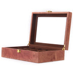 10 Slot Wooden Watch Display Box with Glass Top Lid, Exquisite Jewelry Storage Case