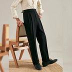 Italian Naples Trousers High Waisted Straight Men's Business Casual Pants High-end Elegant Retro Suit Pants Banquet Wedding