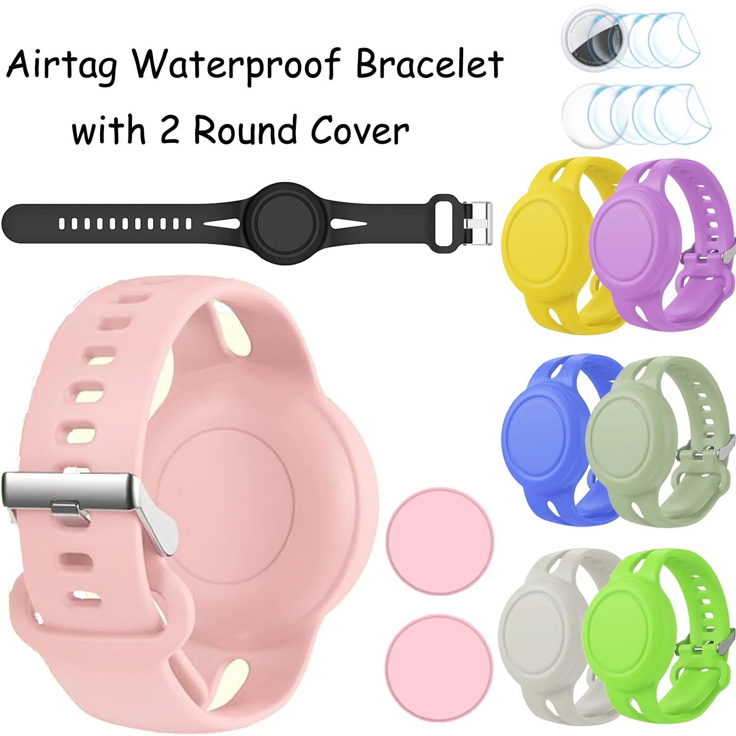 Airtag Bracelet for Kids Waterproof, Silicone Wristband Case Cover for Anti-lost Band StraP Hidden Accessories for Toddler Child