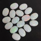7*9mm Natural Opal Reiki Healing Semi-Circle Jewelry Set - Opal Ring Earrings Necklace - Spiritual Energy Gemstone Accessories