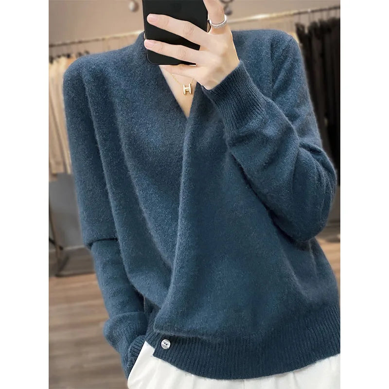Japanese Kimono Cardigan Pure Wool Sweater Female Cross V-Neck Knitted Cardigan 2023 Spring and Autumn Loose Leggings Retro Top