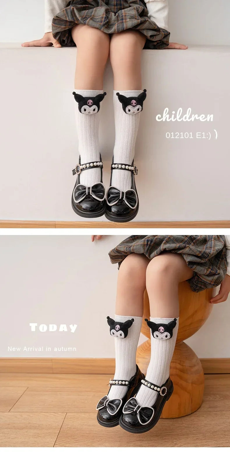 Kuromi Melody Cinnamoroll Kitty Cat Sanrio Socks for Children's Girls Cartoon Kawaii Korean Style Mid-Tube Trendy Student Socks