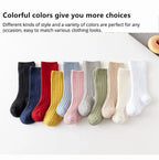 3Pairs/Lot Baby Knee High Socks Kids Girls Boys Soft Cotton Long Sock Cute Spanish Stripe Solid Children Socken For 0-8Years