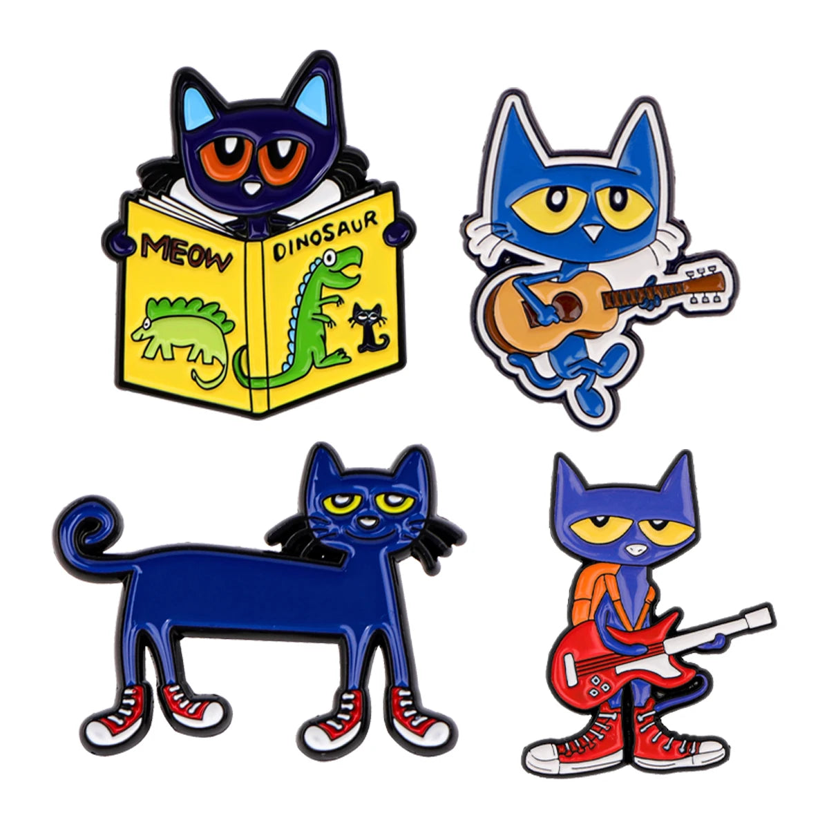 2-10pcs/set Funny Animals Series Enamel Pin Cartoon Cats Dogs Brooch Set Lapel Pins Badge on Backpack Clothing Accessories Gifts