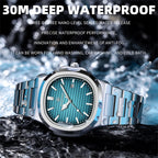 PENGAGAR Trend Men's Watches Classic Fashion Original Quartz Watch for Man Square Dial Waterproof Luminous Date Wristwatch Reloj