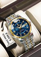 2025 Quartz Watch for Men Luxury Diamonds Gold Watch Waterproof Luminous Stainless Steel Business Men's Quartz Watch Mens Watch
