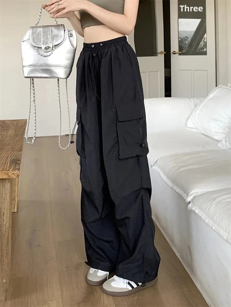 High Waist Wide Leg Workwear Pants Women's Spring 2024 Loose Sun Protection Casual Sports Thin Style Fashionable Trousers