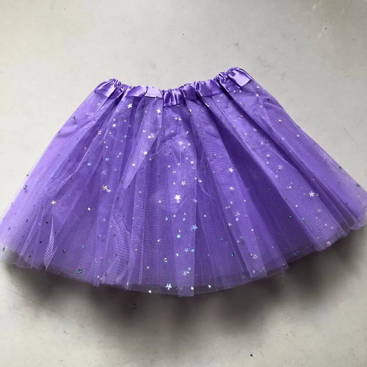 Kids Baby Star Glitter Dance Tutu Skirt For Girl Sequin 3 Layers Tulle Toddler Pettiskirt Children Chiffon 2-8T