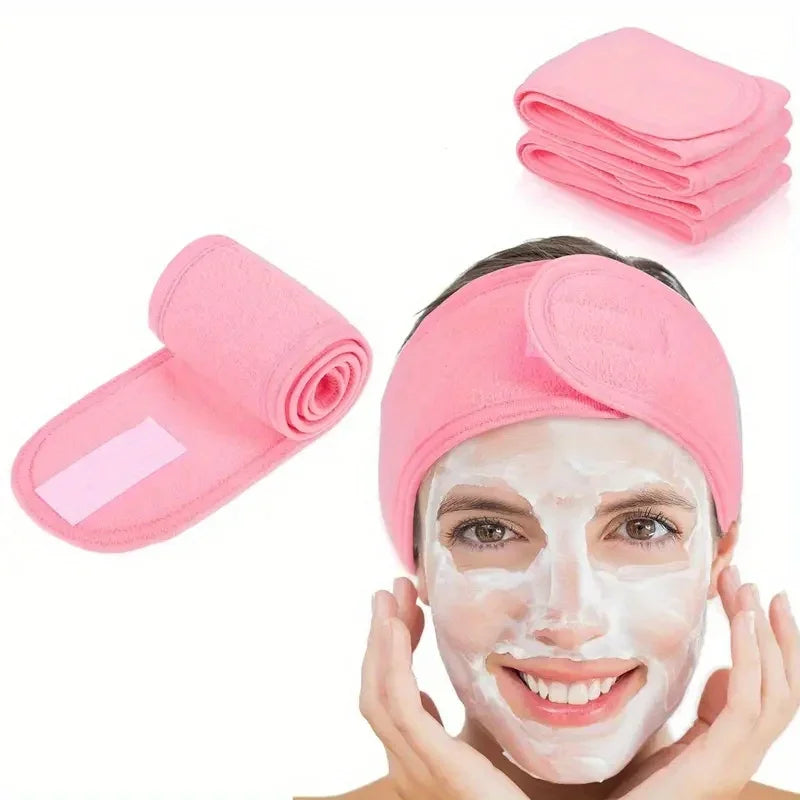 Women's Adjustable Wide Headband Velcro Sports Yoga Headband Face Wash Makeup Double layer Headband Beauty Strap