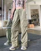 High Waist Wide Leg Workwear Pants Women's Spring 2024 Loose Sun Protection Casual Sports Thin Style Fashionable Trousers