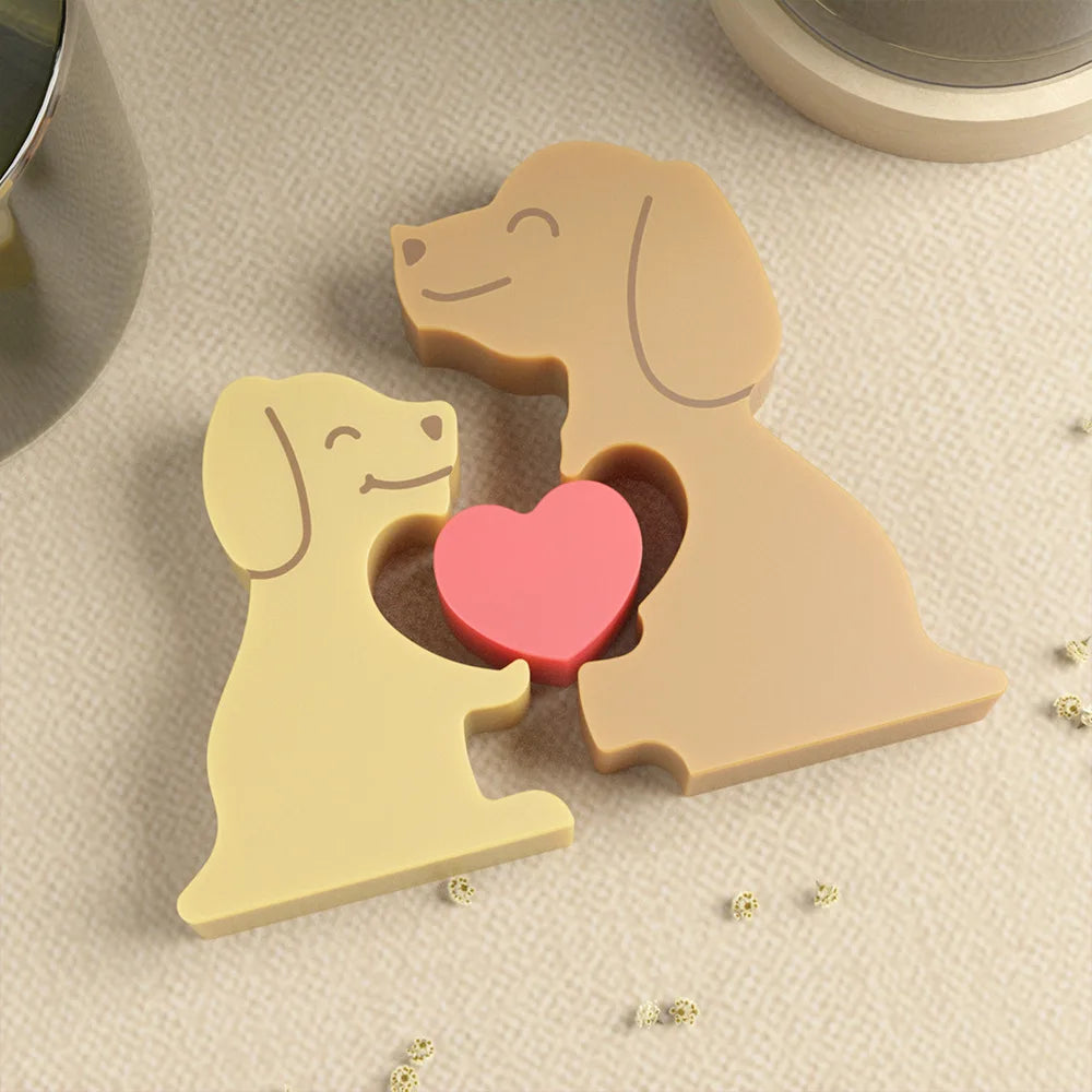 Dogs Family Puzzles Clay Silicone Mold Cat Bear Elephant Gypsum Plaster Mould Animal Craft Ornament Cement Concrete Resin Mold