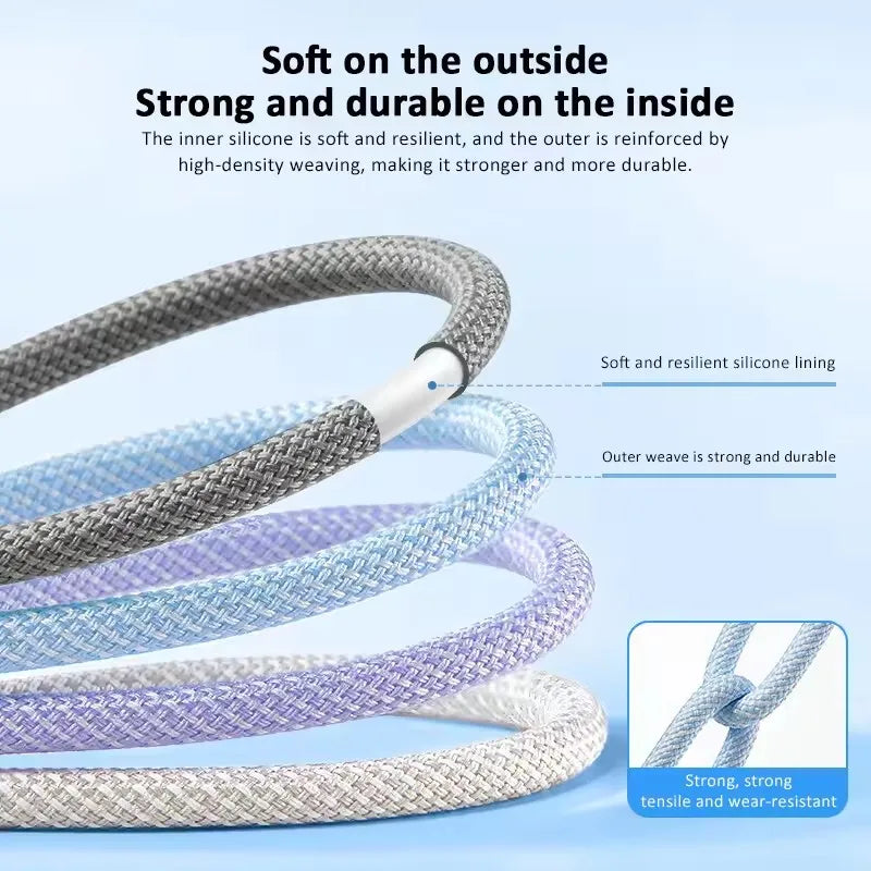 20W USB A to L Color Cable For iPhone 14 13 12 11 Pro XS Max XR XS X SE 8 7 Plus PD Fast Charge Type C Braid Cables Accessories