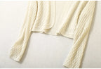 Women 55% Mulberry Silk 45% Cotton Shawl Wrap Hollow out Coat Top Cardigan Long Sleeve Blouse Shirt LY031