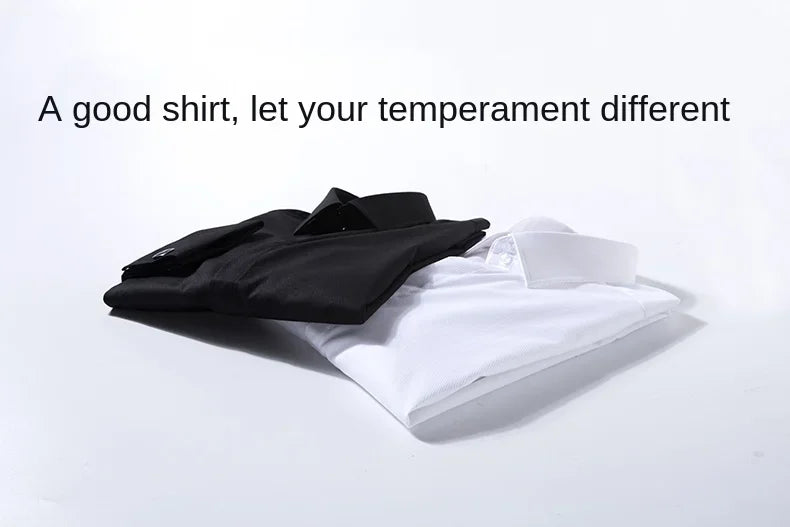 2024 Niche Chic Double Folded Sleeve Windsor Collar  Business Long-sleeved Shirt Men's High-grade  Dress random French Cufflinks