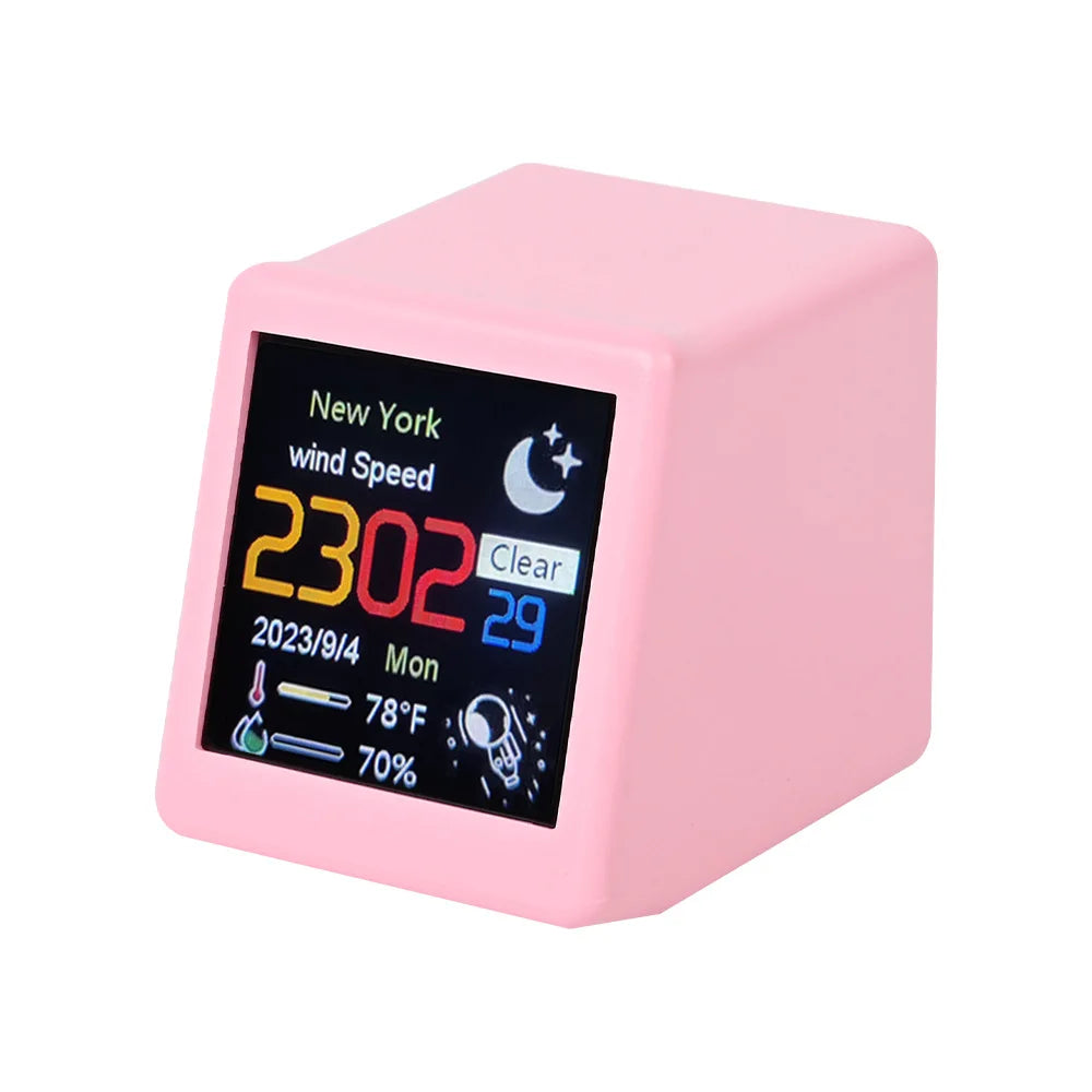 Smart desktop electronic clock WIFI weather and weather station small TV digital ornament