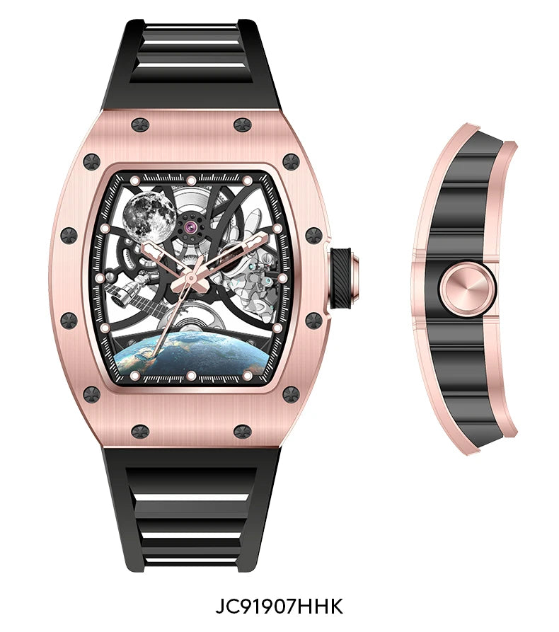 Luxury Automatic Watches Mens Mechanical Watch Bracelet Accessories  Waterproof Stainless Steel Clock Relogio