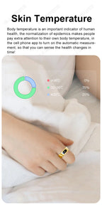 For Xiaomi Smart Ring Bluetooth Health Monitor Heart Rate Blood Oxygen Sleep Temperature Gesture Control Waterproof Sport Rings