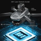 2025 L200 Pro Max GPS Drone 5KM 8K Professional HD Dual Camera 2-Axis Gimbal Obstacle Avoidance Brushless Foldable RC Quadcopter