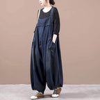 Oversized Denim Jumpsuits for Women Korean style Playsuit  Wide Leg Pants Loose Trousers Overalls for Women Clothes One-piece