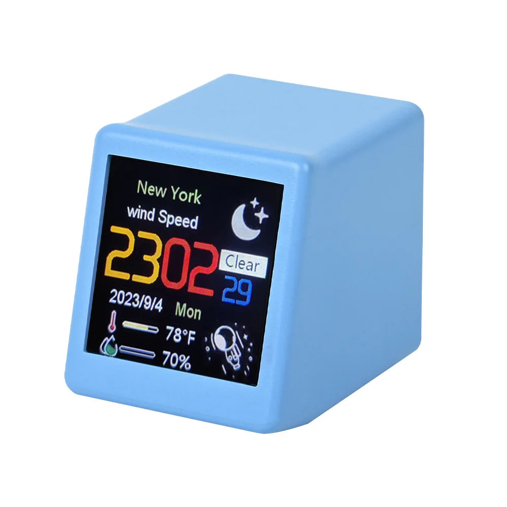 Smart desktop electronic clock WIFI weather and weather station small TV digital ornament