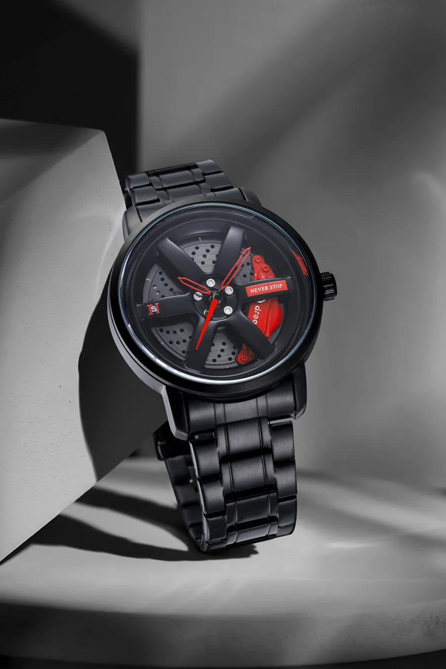 UTHAI CQ324 Fashionable Men watch with wheel clamp design,rotating hollow quartz watch,cool clock gift watches for man