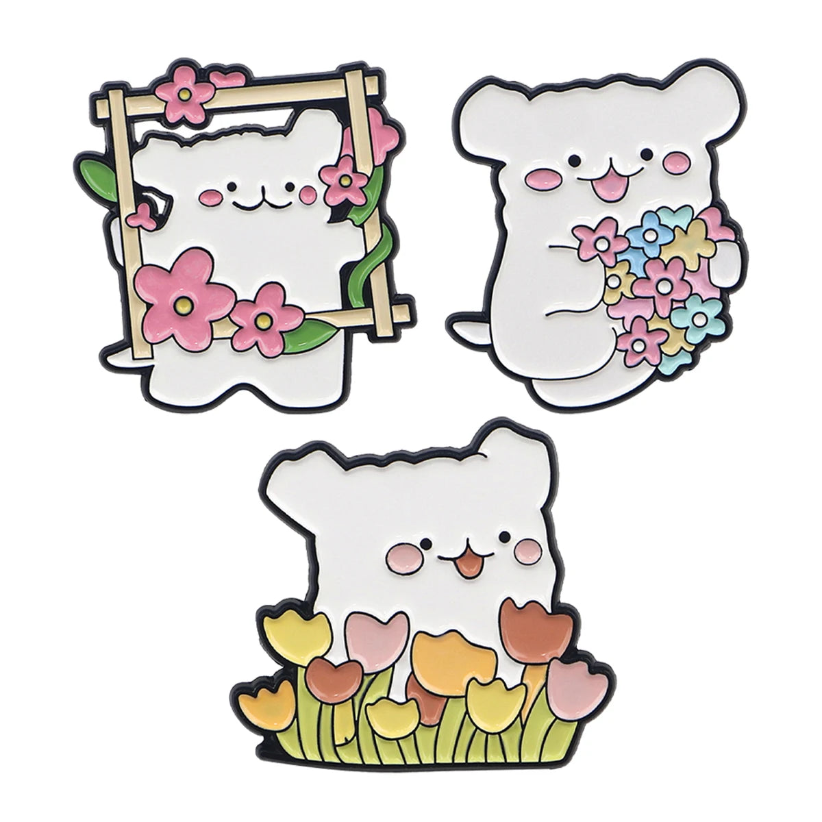 2-10pcs/set Funny Animals Series Enamel Pin Cartoon Cats Dogs Brooch Set Lapel Pins Badge on Backpack Clothing Accessories Gifts