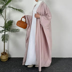 Muslim Open Front Abaya Loose Long Sleeve Wearout Kaftan Maxi Length Dress Women Jilbabs Cardigan Coat Sleeveless Inner Dress