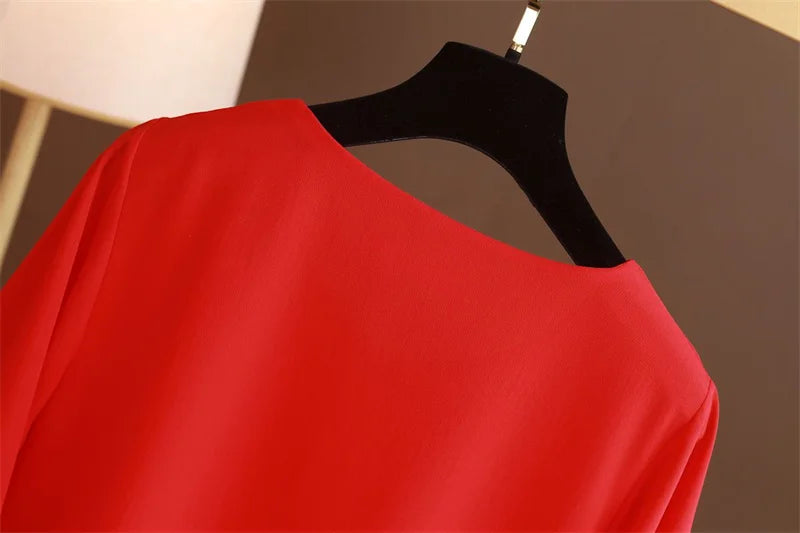 Women Blouse And Tops Summer Short Sleeve Chiffon T-shirt Middle Age Female Fashion Pullover Tshirts Shirts Large Size L-6XL