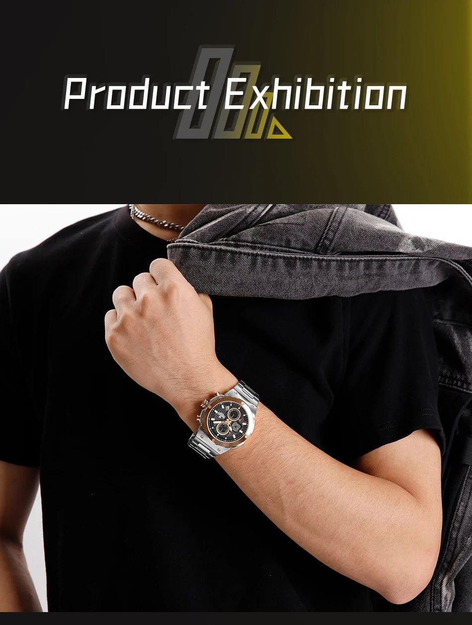 NAVIFORCE Man Quartz Top Brand Watch Luxury Luminous Chronograph Wristwatch Stainless Steel Waterproof Men Date Calendar Clock