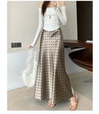 Spring 2025 High-Waisted Hoop Skirt Women's Vinegar Slimfish Tail Skirt A- Line Flared Hip Covering Long Dress