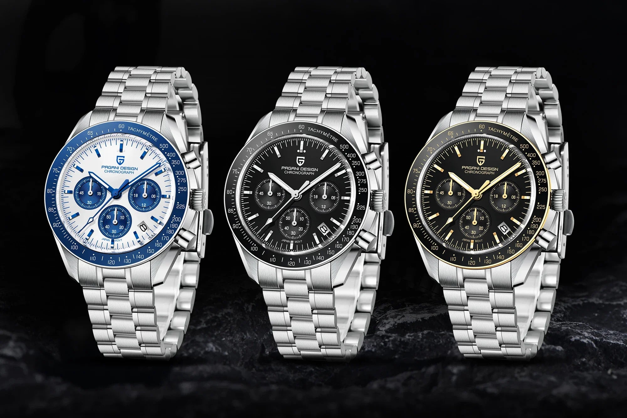 2025 New PAGANI DESIGN Moon V6 Men's Watches Luxury Quartz Watch For Man Chronograph VK63 Men Gift AR Sapphire Mirror Luminous